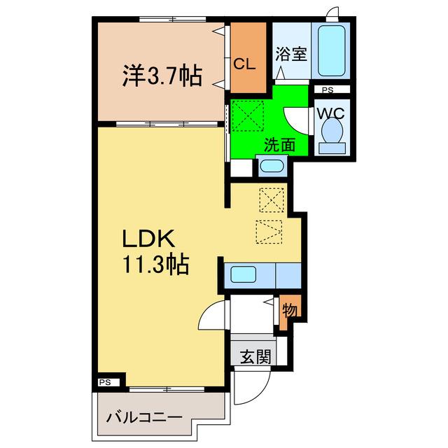 プリマベーラA・B(1LDK/1階)の間取り写真