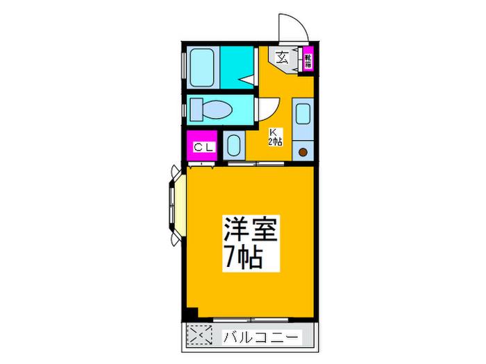 サンワード21II(1K/5階)の間取り写真