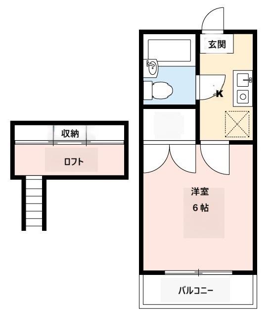 ガーデンヒルズ新倉C(1K/1階)の間取り写真