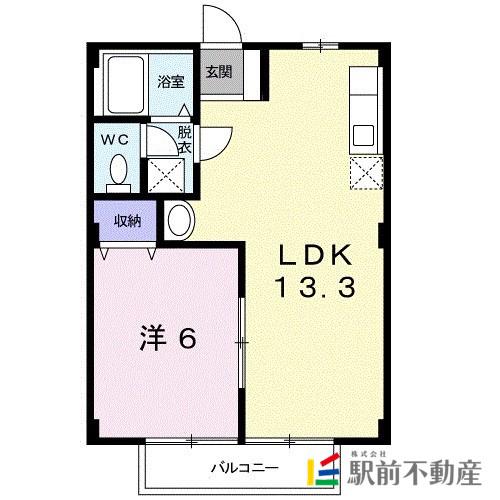 六田アパートHAMADA(1LDK/2階)の間取り写真
