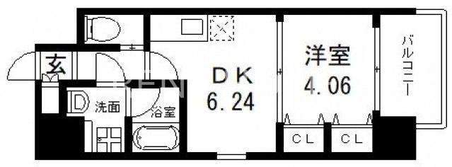 プレジオ布施EURO(1DK/12階)の間取り写真