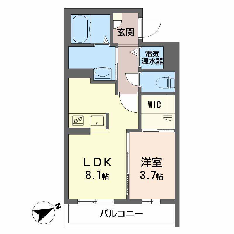 グランドメゾン花園二丁目(1LDK/2階)の間取り写真