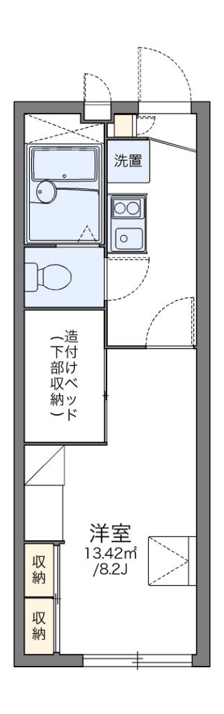 レオパレスフレンズ(1K/1階)の間取り写真
