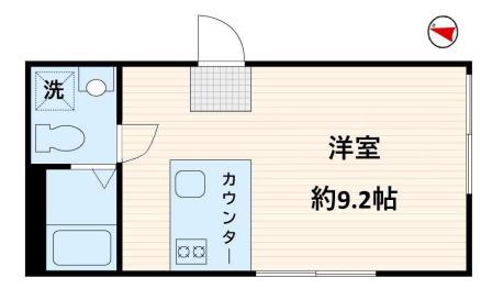 TRIAS541(ワンルーム/2階)の間取り写真