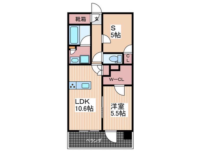 ザ・ライオンズ横川(1SLDK/5階)の間取り写真