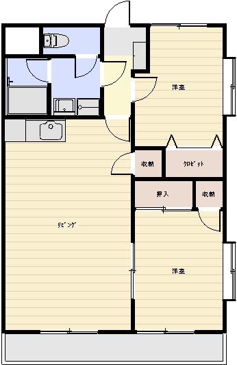 ビューラーCITY(2LDK/1階)の間取り写真