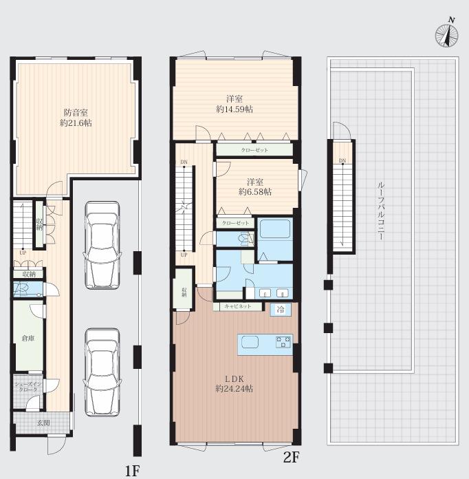 THE RESIDENCE 旗の台(3LDK/2階)の間取り写真