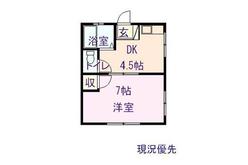 ハイツ大崎(1DK/2階)の間取り写真