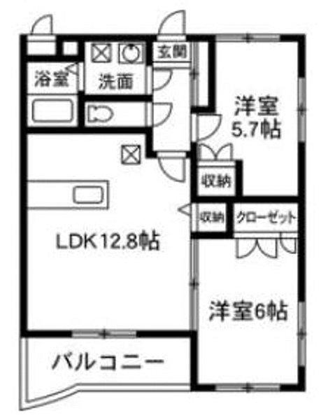 ピノ・ソレアード(2LDK/2階)の間取り写真