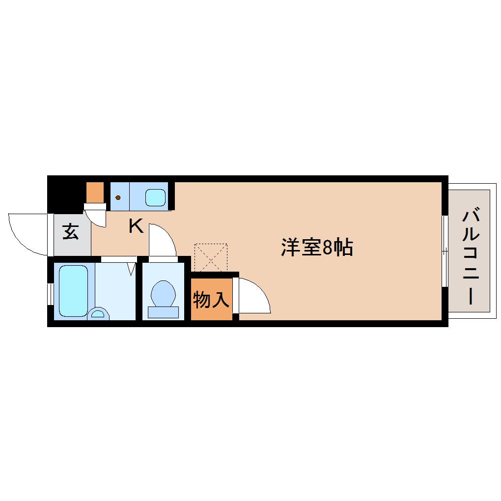 グレイスハイム(ワンルーム/2階)の間取り写真