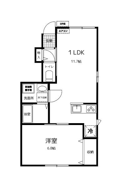 ブランノワール(1LDK/1階)の間取り写真