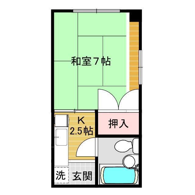 新谷アパート(1K/3階)の間取り写真