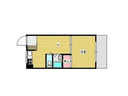 コーポA&C(1DK/3階)の間取り写真