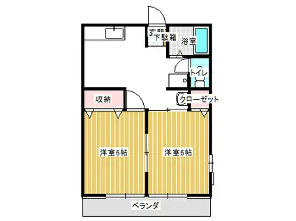 フロイデ野出島(2DK/2階)の間取り写真