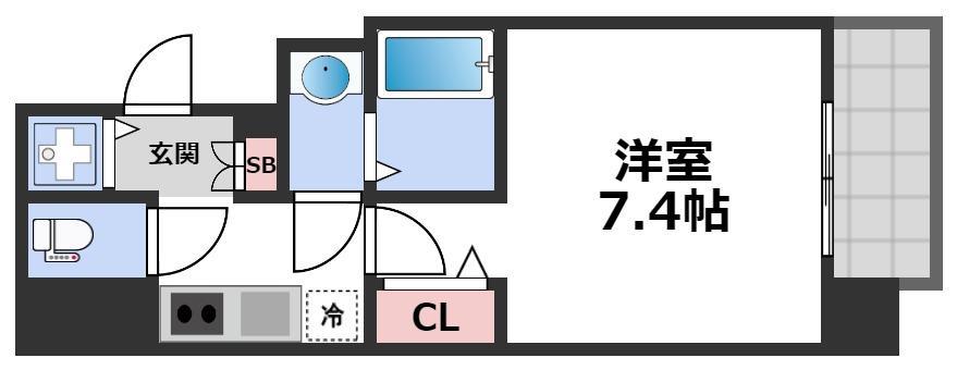 エグゼ堺筋本町(1K/12階)の間取り写真