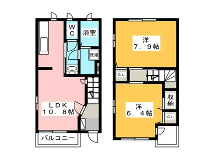 ナリッシュ・フロント(2LDK/2階)の間取り写真
