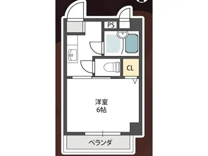 サンコービル(1K/4階)の間取り写真