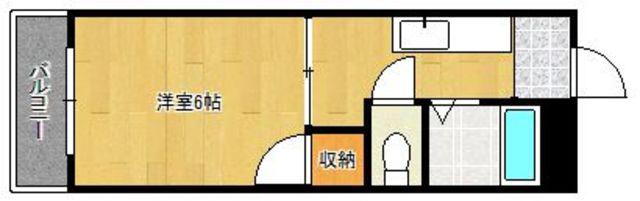 フレンドコーポII(1K/1階)の間取り写真