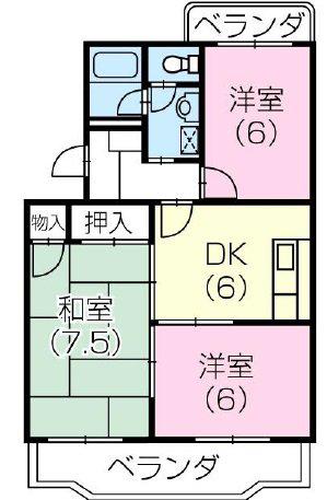 アドラシオン(3DK/1階)の間取り写真