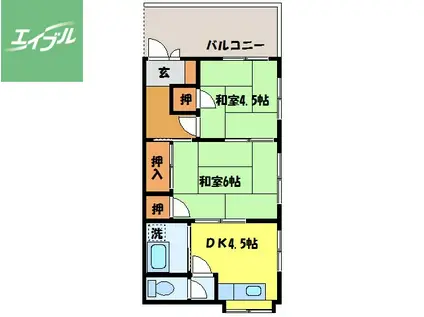 柴原アパート(2K/2階)の間取り写真