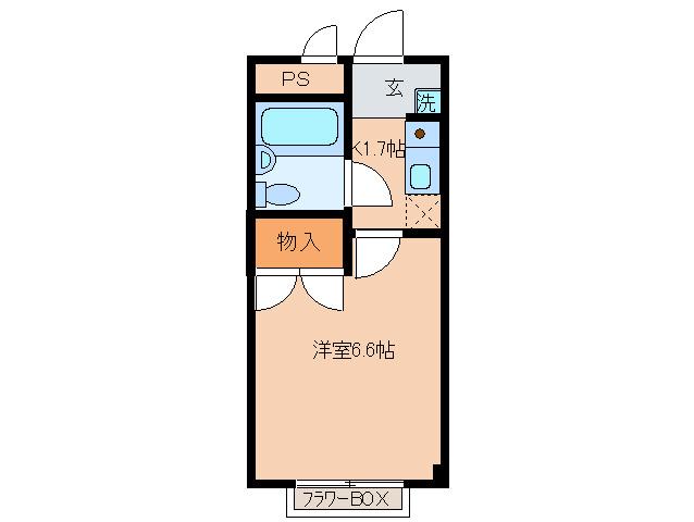 セントハイム(1K/3階)の間取り写真
