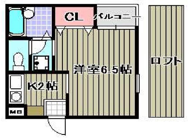 ハイツサンマルク(1K/1階)の間取り写真