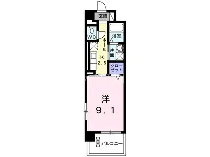 MODE EIGHT II(1K/3階)の間取り写真
