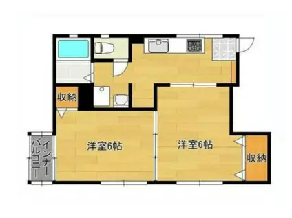 シティハイムソファレ(2DK/2階)の間取り写真