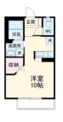 EVOLUXE KAZO C棟(ワンルーム/2階)の間取り写真