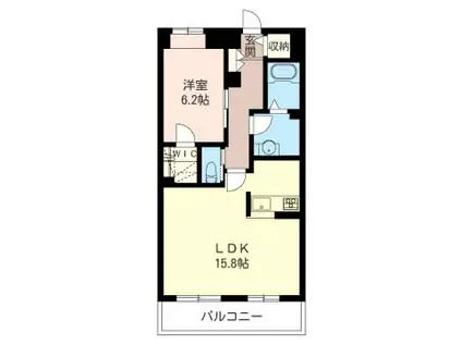 リベーラ岸町(1LDK/4階)の間取り写真