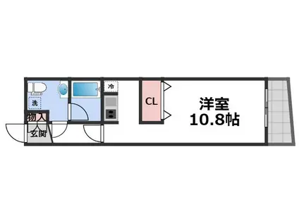 OM玉造III(1K/6階)の間取り写真