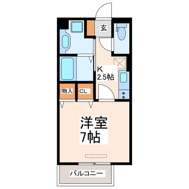 ウィットまい田崎(1K/2階)の間取り写真