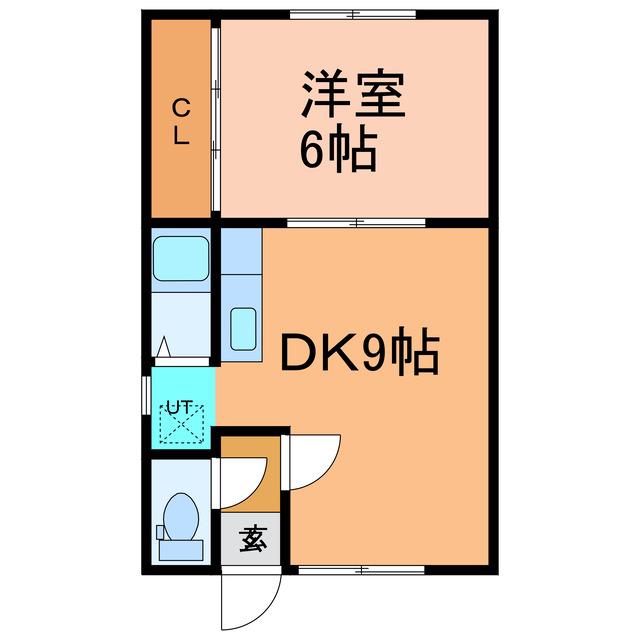 ひばりハイツ(1DK/1階)の間取り写真
