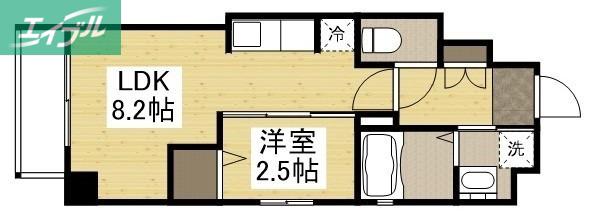 月光 千日前(1LDK/3階)の間取り写真