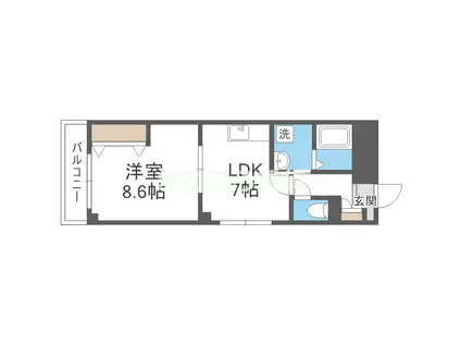 プリマルーチェ大正(1LDK/3階)の間取り写真