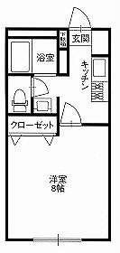 クリタコーポA棟(1K/1階)の間取り写真