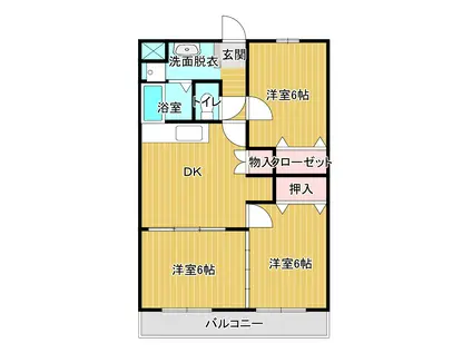 トゥ・ル・モンド(3DK/1階)の間取り写真
