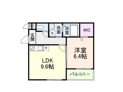 フェリシアーク加美(1LDK/1階)の間取り写真