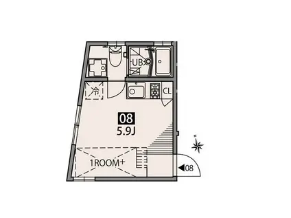 テラス上北沢(ワンルーム/1階)の間取り写真