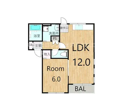 コーポ ファイン(1LDK/1階)の間取り写真
