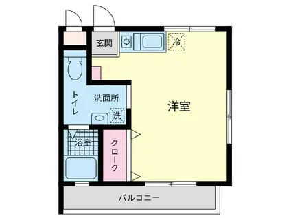 湘南台マンション21(ワンルーム/2階)の間取り写真