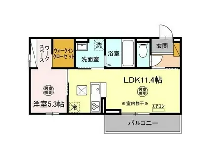 スリジエ水戸(1LDK/3階)の間取り写真