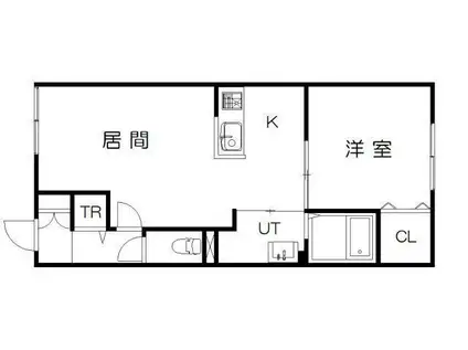 MODE-T(1LDK/1階)の間取り写真