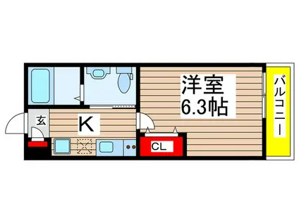 ステラハウス八千代台(1K/3階)の間取り写真