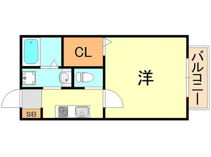 アクイラ伊川谷(1K/1階)の間取り写真