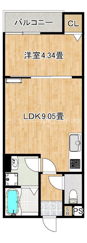 アイティーオ七道(1LDK/2階)の間取り写真