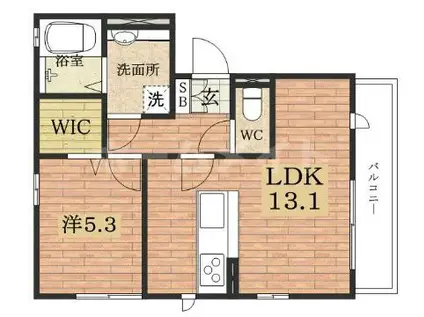 オリオンA棟シリウスB棟(1LDK/1階)の間取り写真