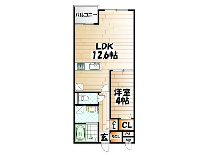 MON665(1LDK/5階)の間取り写真