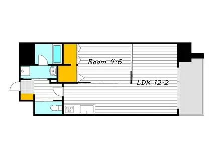 JRBハイツ岡山(1LDK/2階)の間取り写真