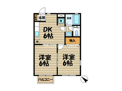 メゾンドKEN(2DK/2階)の間取り写真